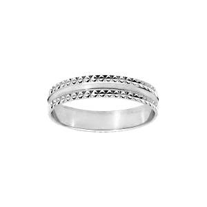 ALLIANCE ARGENT RHODIÉ 4MM DIAMANTEE