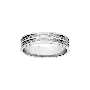 ALLIANCE ARGENT RHODIÉ 5MM DIAMANTEE