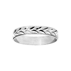 BAGUE ARGENT RHODIÉ 4MM DIAMANTÉE EPIS