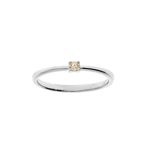 BAGUE ARGENT RHODIÉ PIERRE VÉRITABLE CITRINE 2,5MM