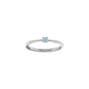 BAGUE ARGENT RHODIÉ PIERRE VÉRITABLE TOPAZE BLEU 2,5MM