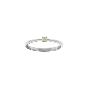 BAGUE ARGENT RHODIÉ PIERRE VÉRITABLE PÉRIDOT 2,5MM