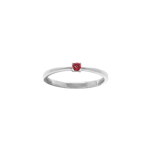 BAGUE ARGENT RHODIÉ PIERRE VÉRITABLE GRENAT 2,5MM