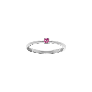 BAGUE ARGENT RHODIÉ PIERRE VÉRITABLE TOURMALINE ROSE 2,5MM