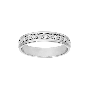 ALLIANCE ARGENT RHODIÉ 4MM DIAMANTÉE
