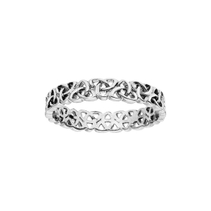 BAGUE ARGENT RHODIÉ 4MM MOTIF TRISKEL ENTRELACE