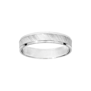 ALLIANCE ARGENT RHODIÉ 4MM SATINÉE