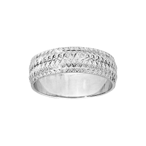 ALLIANCE ARGENT RHODIÉ 6MM DIAMANTÉE