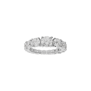 BAGUE ARGENT RHODIÉ OXYDES BLANCS SERTIS EN CHUTE