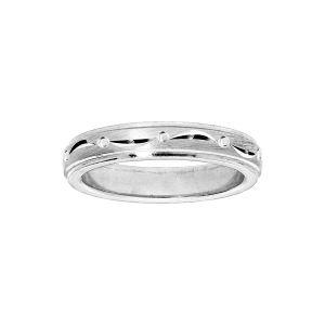 BAGUE ARGENT RHODIÉ 4MM DIAMANTÉE