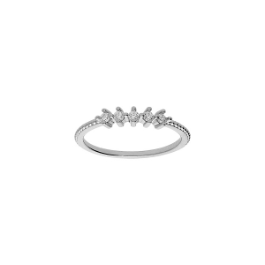 ALLIANCE ARGENT PLATINÉ DEMI RAIL ET  OXYDES BLANCS SERTIS
