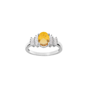 BAGUE ARGENT RHODIÉ OXYDES BLANCS ET COULEUR MIEL