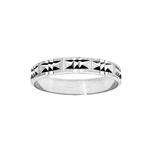 BAGUE ARGENT RHODIÉ 4MM DIAMANTÉE ETOILE