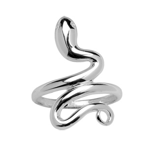 BAGUE ARGENT SERPENT ENROULE