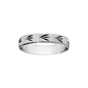 BAGUE ARGENT RHODIÉ 4MM DIAMANTÉE EPIS
