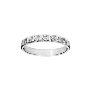 ALLIANCE ARGENT RHODIÉ 3MM  DIAMANTEE MOTIF *