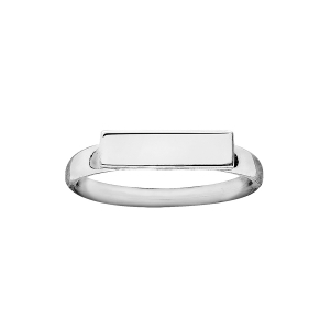 CHEVALIERE ARGENT RHODIÉ RECTANGULAIRE