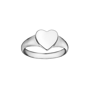 CHEVALIERE ARGENT RHODIÉ COEUR