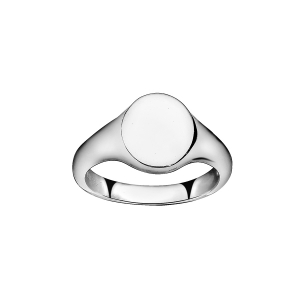 CHEVALIERE ARGENT RHODIÉ OVALE