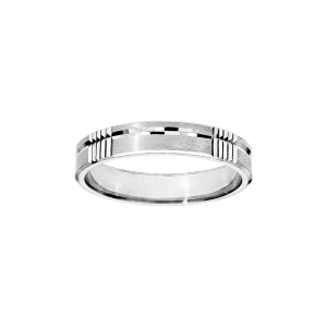ALLIANCE ARGENT RHODIÉ 4MM DIAMANTEE BROSSEE