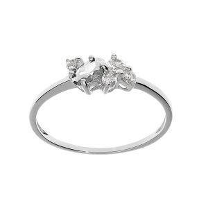 BAGUE ARGENT PLATINÉ OXYDES BLANCS SERTIS