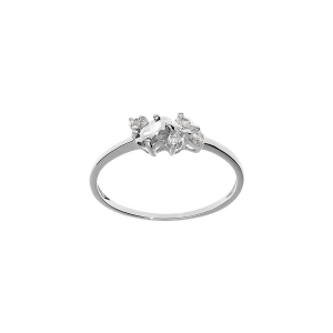 BAGUE ARGENT PLATINÉ OXYDES BLANCS SERTIS