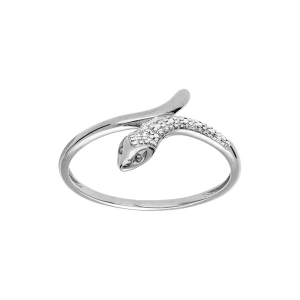 BAGUE ARGENT PLATINÉ SERPENT