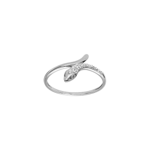 BAGUE ARGENT PLATINÉ SERPENT