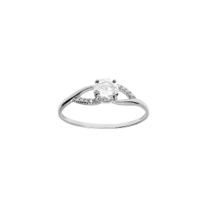 BAGUE ARGENT PLATINÉ OXYDES BLANCS SERTIS