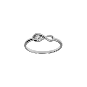 BAGUE ARGENT RHODIÉ INFINI OXYDE BLANC