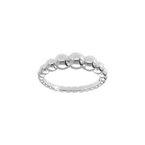 BAGUE ARGENT RHODIÉ BOULES DECROISSANTES