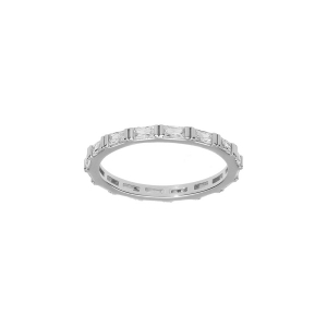 BAGUE ARGENT RHODIÉ MOTIF RECTANGLE OXYDES BLANCS