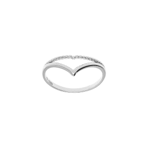 BAGUE ARGENT RHODIÉ FORME V