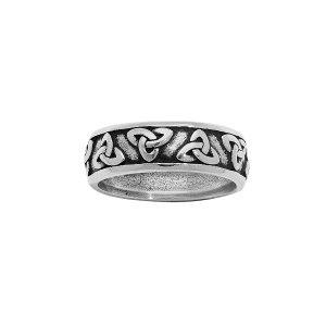 BAGUE ARGENT PATINÉ BRILLANT MOTIF CELTIQUE