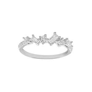 BAGUE ARGENT RHODIÉ OXYDES BLANCS SERTIS
