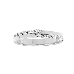 BAGUE ARGENT RHODIÉ OXYDES BLANCS SERTIS
