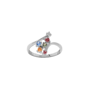 BAGUE ARGENT RHODIÉ OXYDES MULTI COULEURS PASTELLES SERTIS