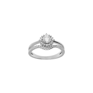 BAGUE ARGENT RHODIÉ DOUBLE OXYDES BLANCS