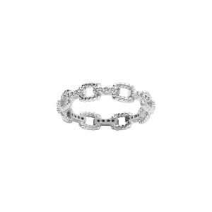 BAGUE ARGENT RHODIÉ MAILLE OXYDES BLANCS
