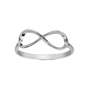 BAGUE ARGENT RHODIÉ FORME HUIT (INFINI) LISSE