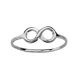BAGUE ARGENT RHODIÉ FORME HUIT (INFINI)  LISSEE