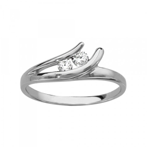 BAGUE ARGENT RHODIÉ OXYDES BLANCS SERTIS