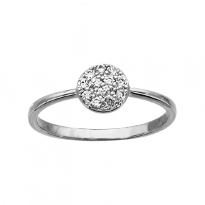 BAGUE ARGENT RHODIÉ PASTILLE OXYDES BLANCS SERTIS