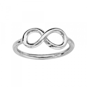 BAGUE DE PHALANGE ARGENT RHODIÉ MOTIF INFINI LISSE