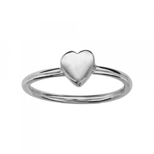 BAGUE DE PHALANGE ARGENT RHODIÉ COEUR LISSE