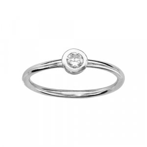 BAGUE DE PHALANGE ARGENT RHODIÉ 1 OXYDE BLANC SERTI