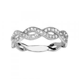 BAGUE ARGENT RHODIÉ TRESSE OXYDES MICRO SERTIS