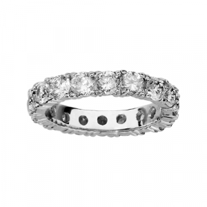 BAGUE ARGENT RHODIÉ ALLIANCE AMERICAINE OXYDES BLANCS SERTIS