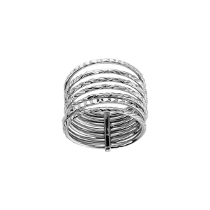 BAGUE ARGENT RHODIÉ SEMAINIER DIAMANTEE
