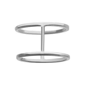 BAGUE ARGENT RHODIÉ FORME H